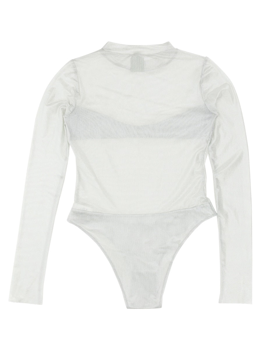 Body Tulle With Medium Neck Silver Polyamid Underwear
