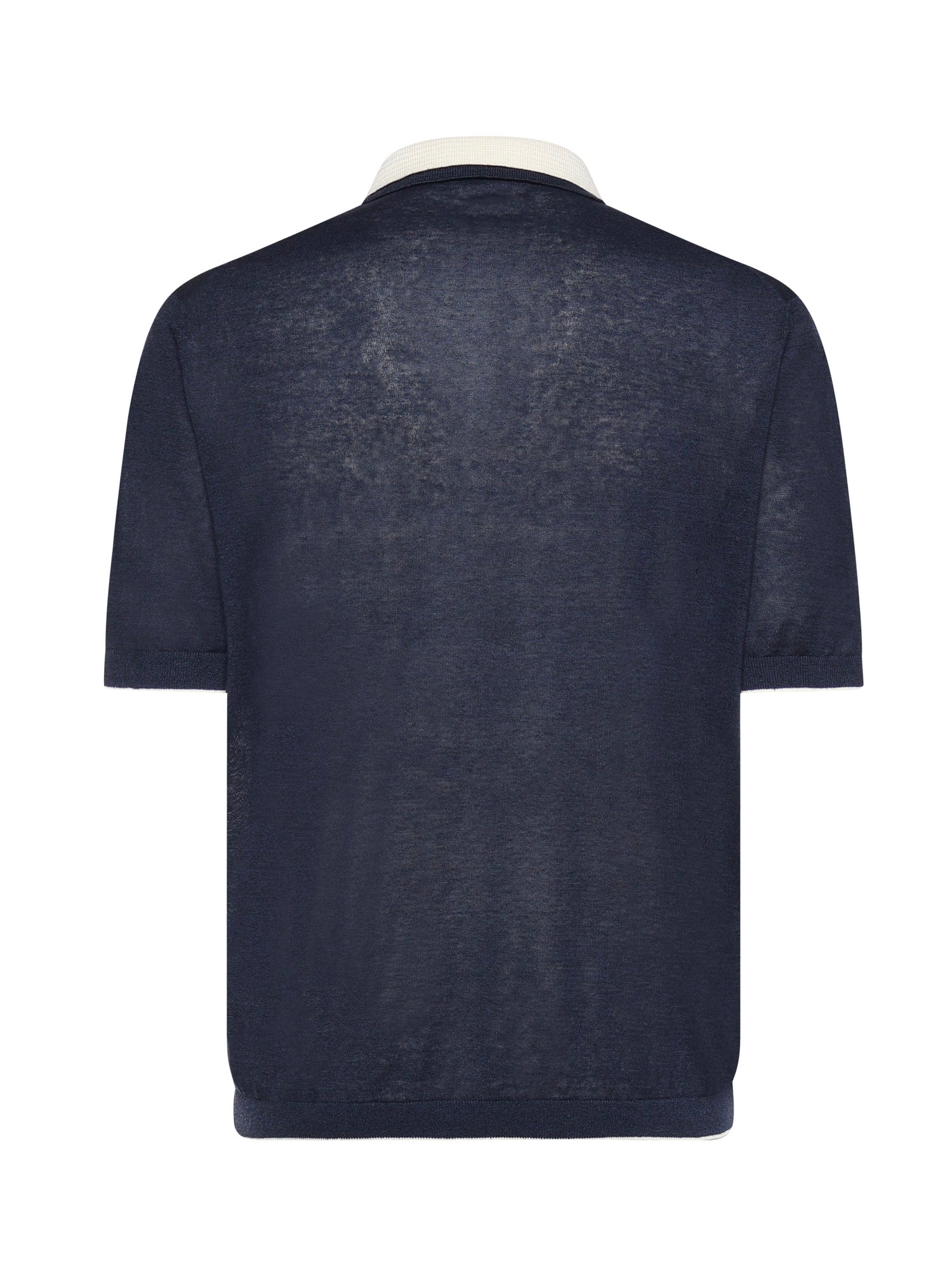 Eleventy T-Shirts And Polos Blue, White Linen Cotton Cashmere Silk