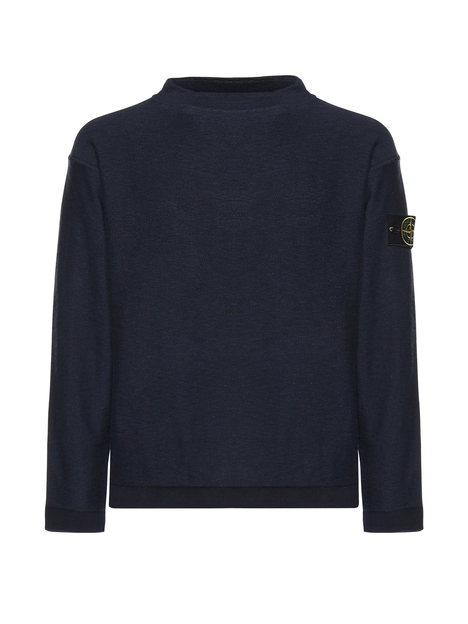 Stone Island Sweaters Blue Cotton Polyamide