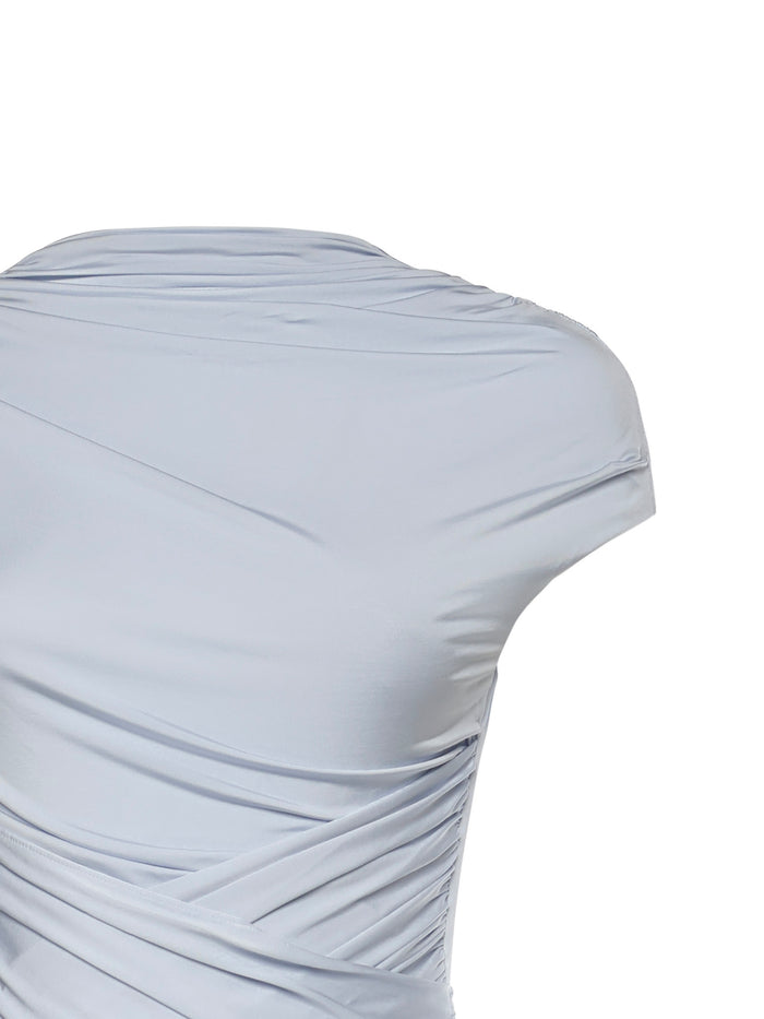 Self-Portrait Dresses Blue Viscose Elastane