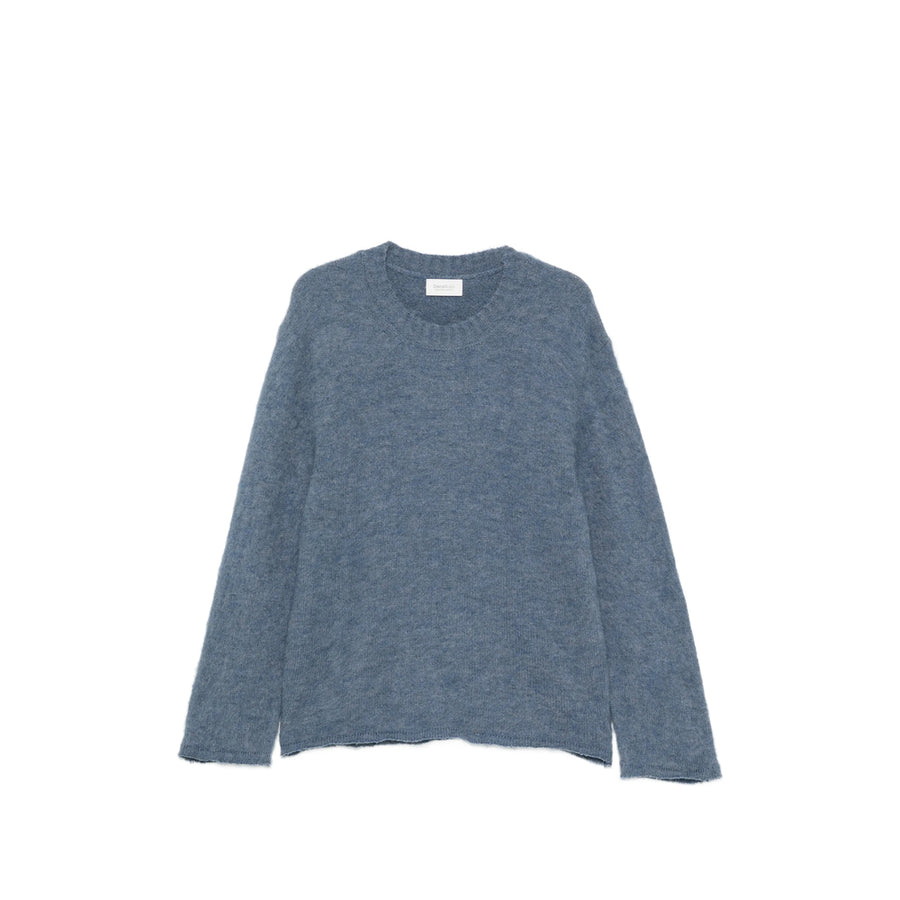 Crew Neck Sweater Blue Acrylic Jumpers