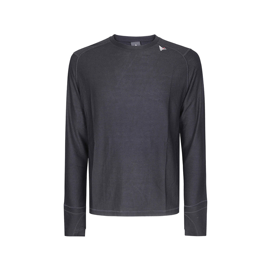 T-Shirt Black Tencel And Wool T-shirts Polos