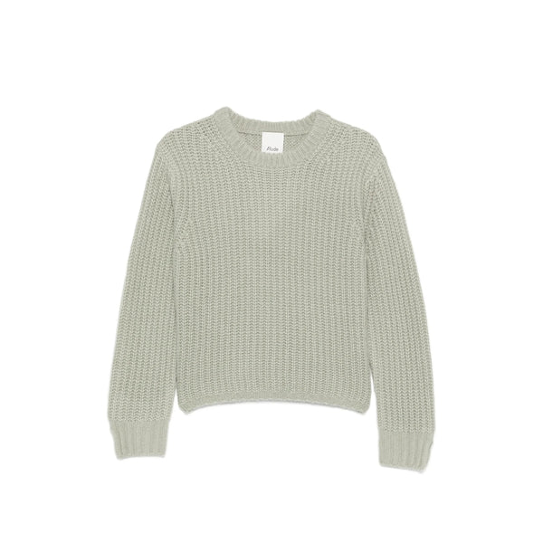 Sweater Ribbed-Knit Silk & Cashmere Green Jumpers