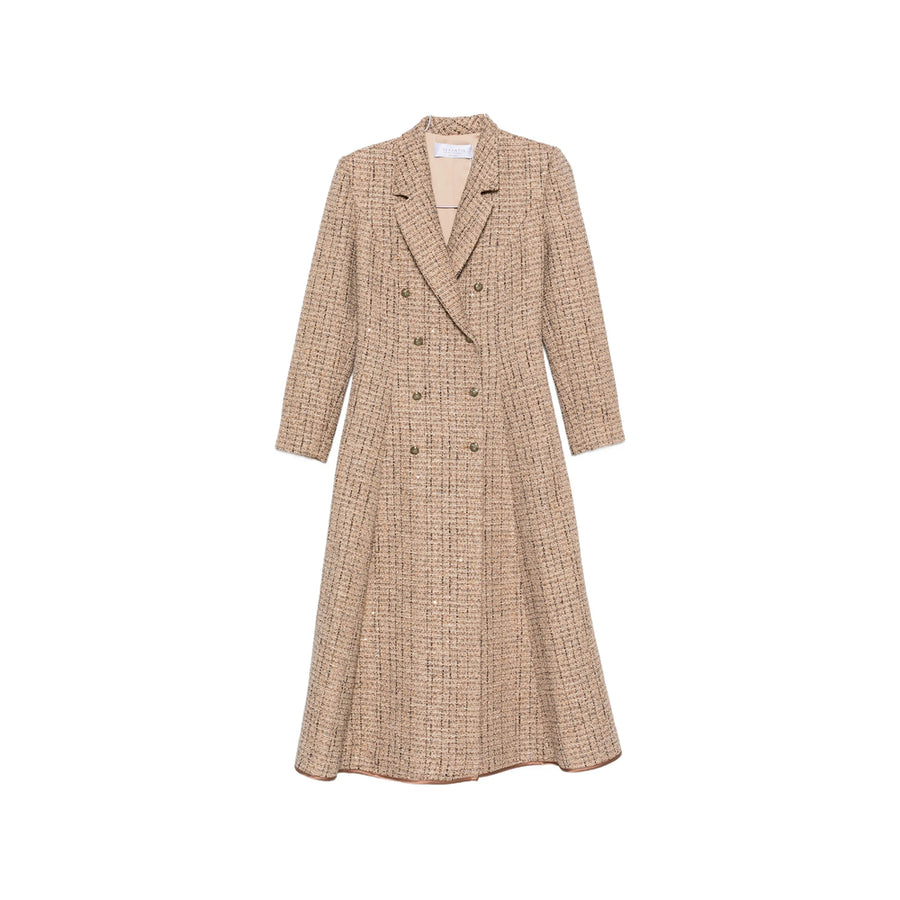 Double-Breasted Morga Dress Beige Bouclé Neutrals Outer: Polyester Double Breasted & Peacoats