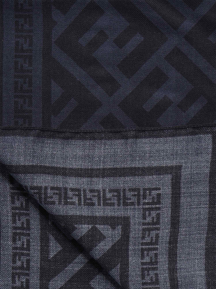 Fendi Scarfs Blue Virgin Wool