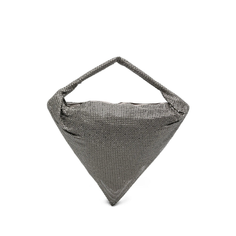 Shoulder Bag Ursula Crystal Mesh Silver Glass