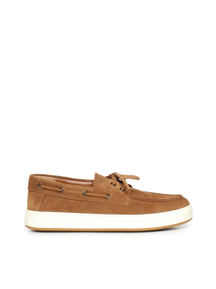 Hogan Flat Shoes Brown Suede