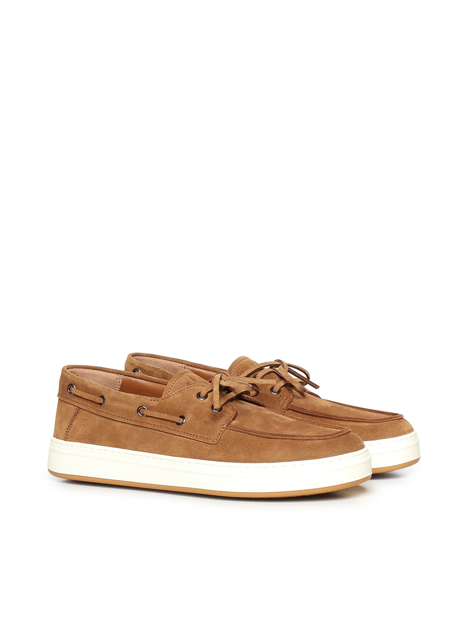 Hogan Flat Shoes Brown Suede