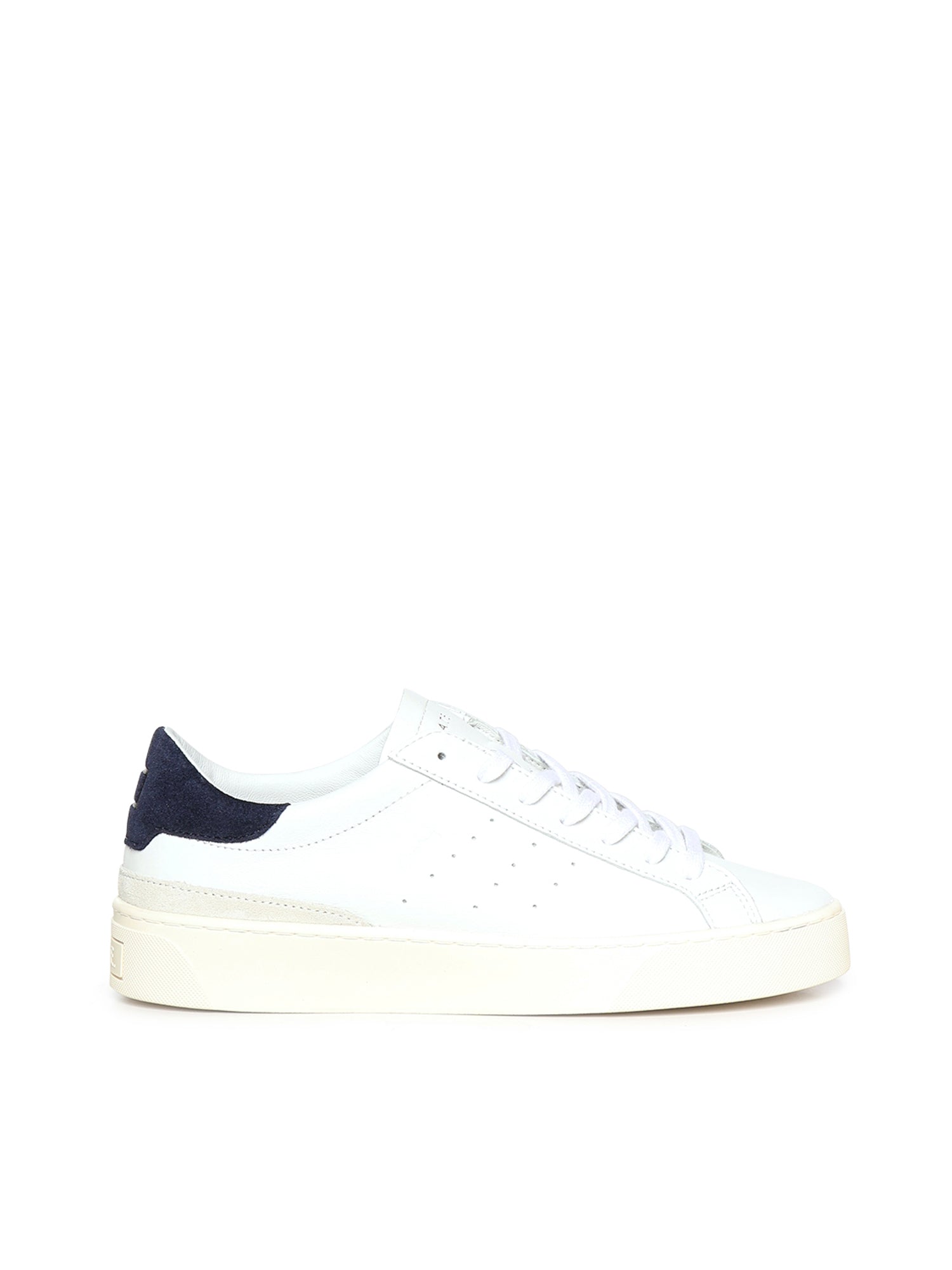 D.a.t.e. Sneakers White Blue Cow Leather