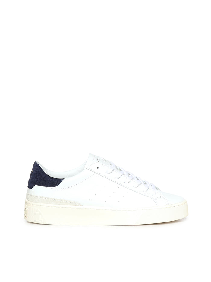 D.a.t.e. Sneakers White Blue Cow Leather