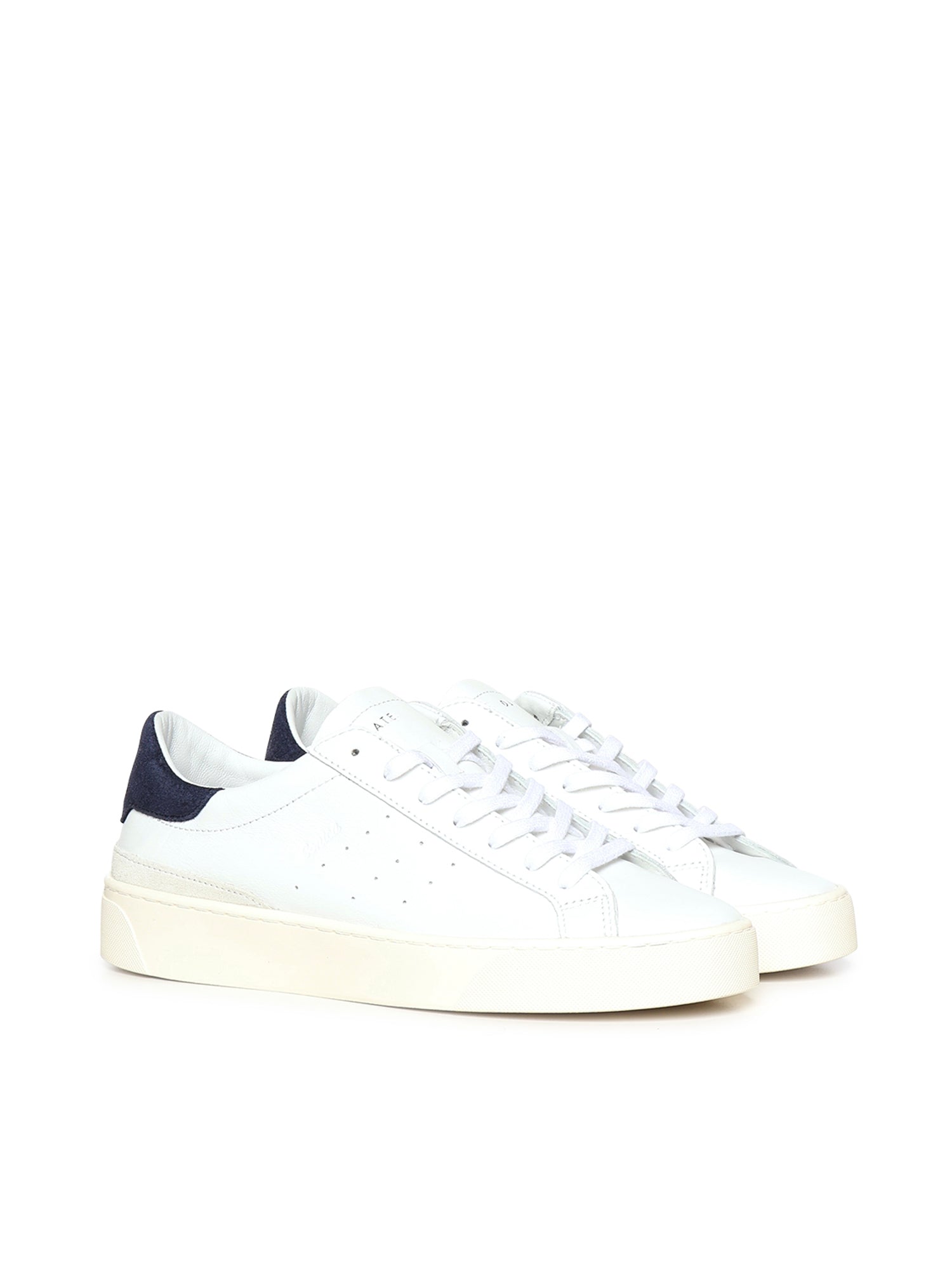 D.a.t.e. Sneakers White Blue Cow Leather