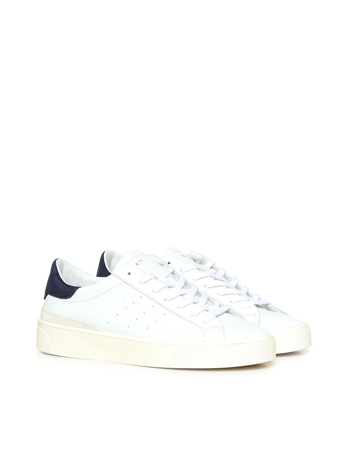D.a.t.e. Sneakers White Blue Cow Leather