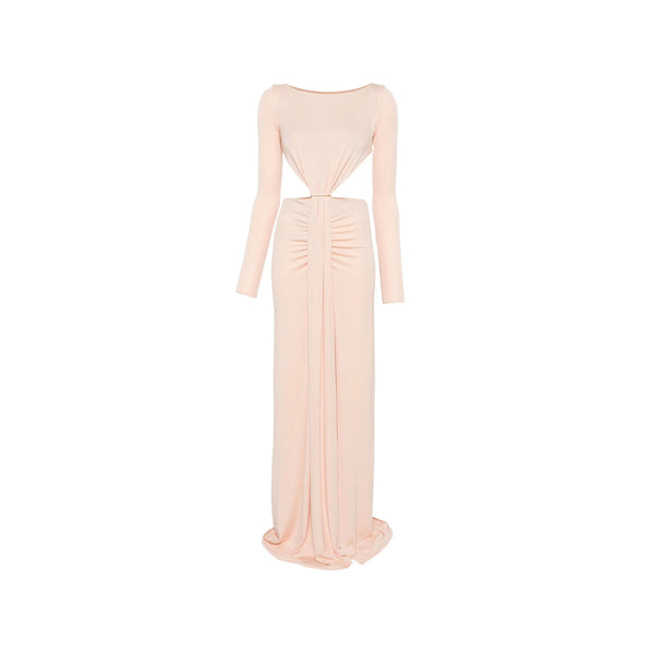 Ruched Cut-Out Evening Dress Neutrals Viscose