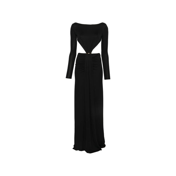 Evening Dress With Cut-Out Details Black Viscose