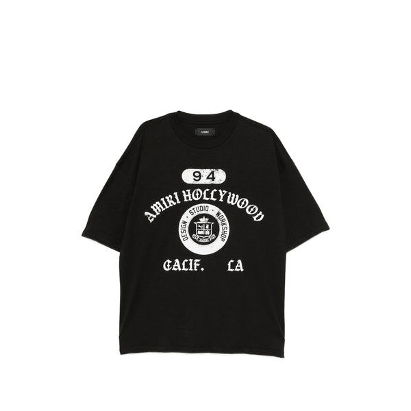 T-Shirt Logo Print Black Cotton T-shirts And Polos
