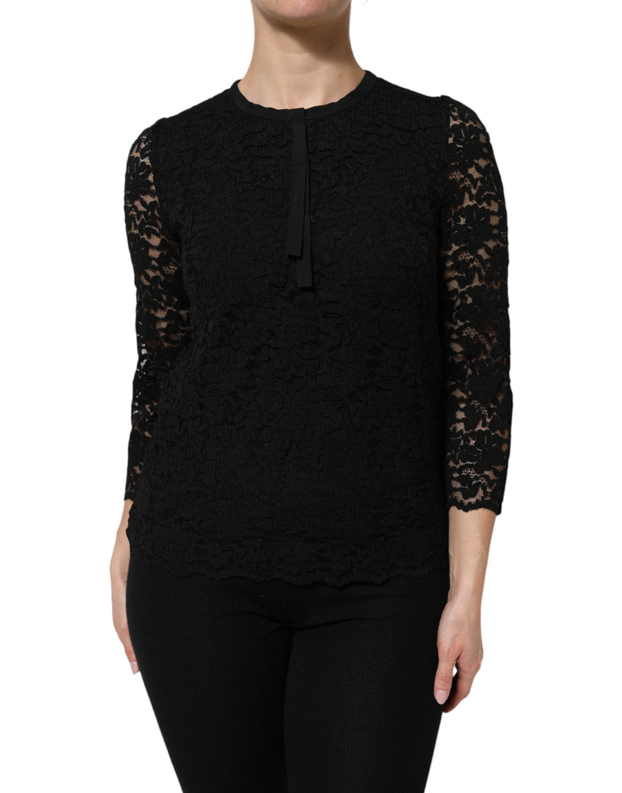 Dolce & Gabbana 65% Nylon 35% Viscose blouse in black
