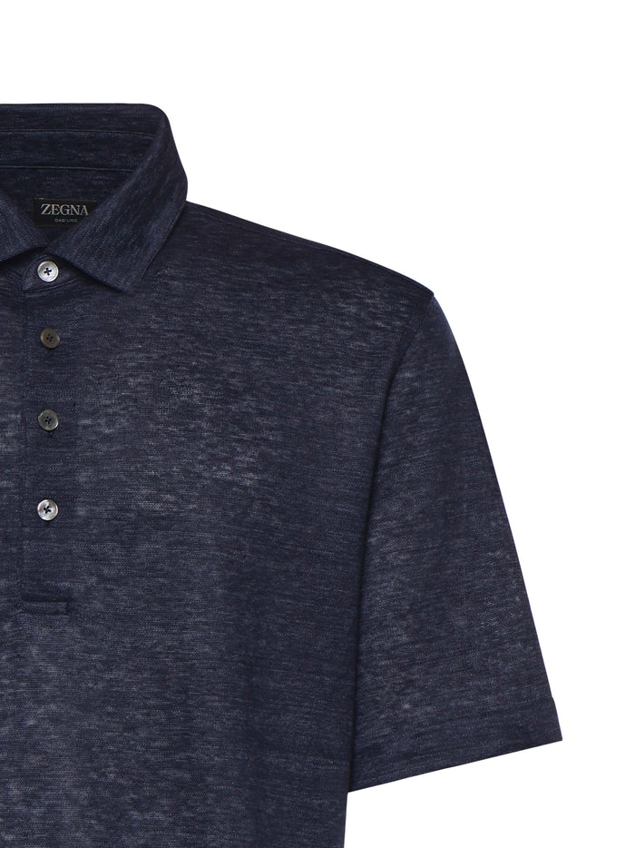 Zegna T-Shirts And Polos Blue Linen