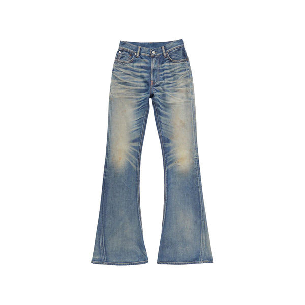 Skinny Bootcut Jeans Blue Cotton