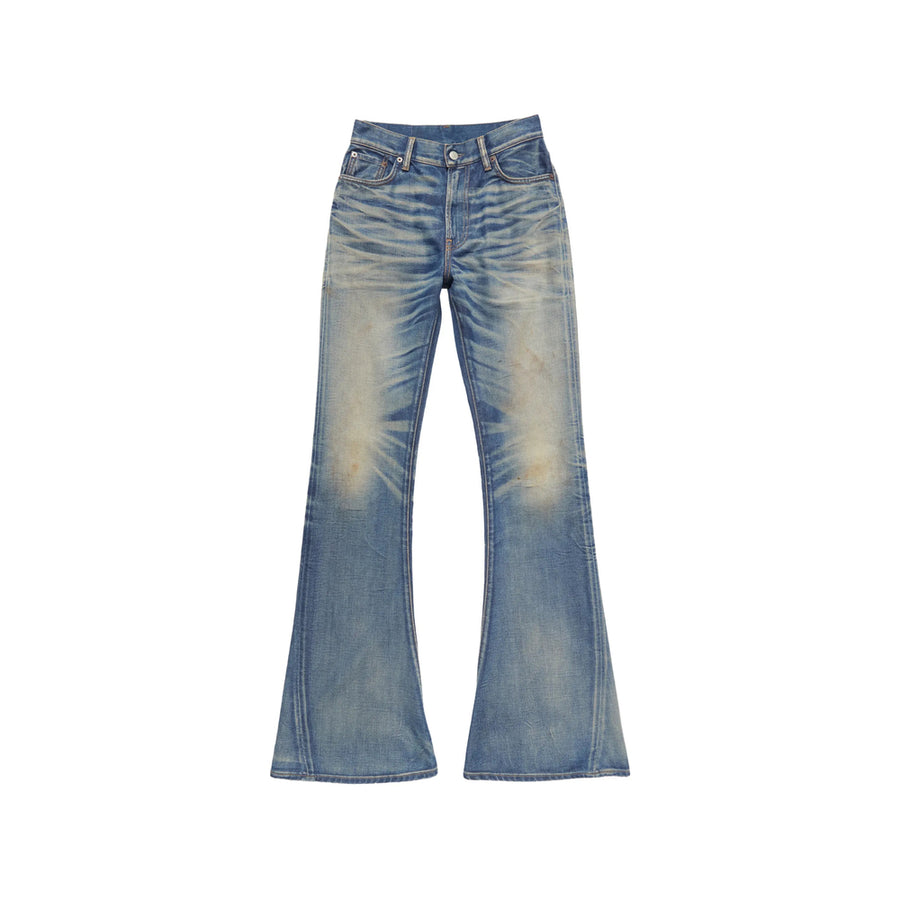 Skinny Bootcut Jeans Blue Cotton