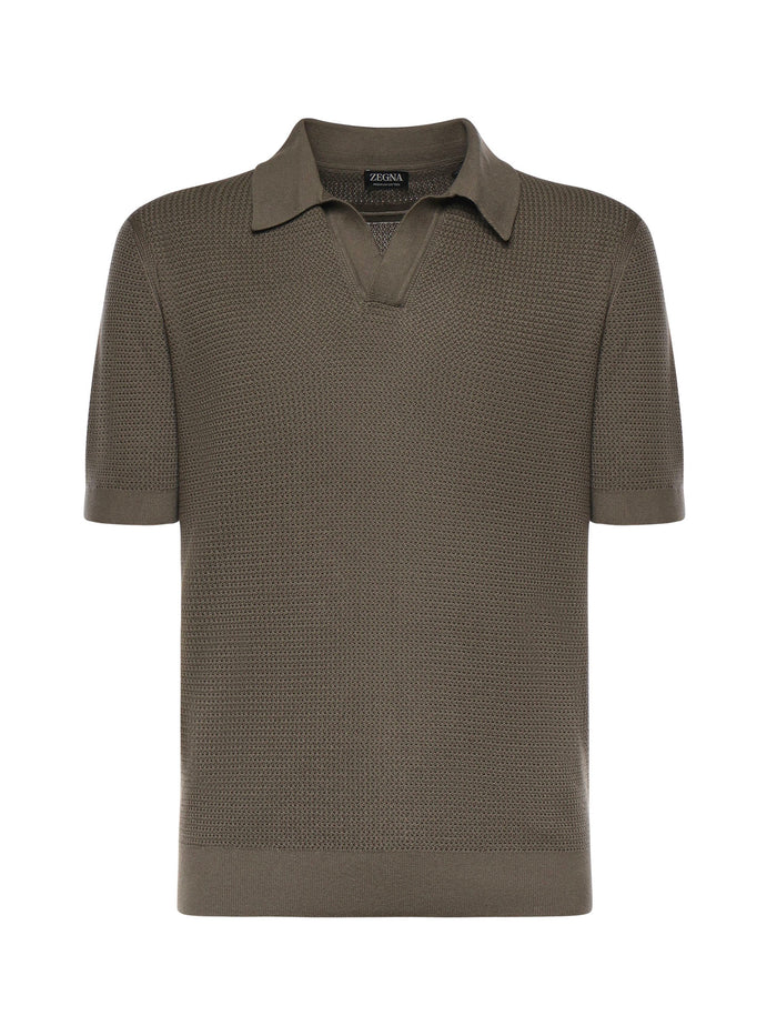Zegna T-Shirts And Polos Dark Taupe Cotton