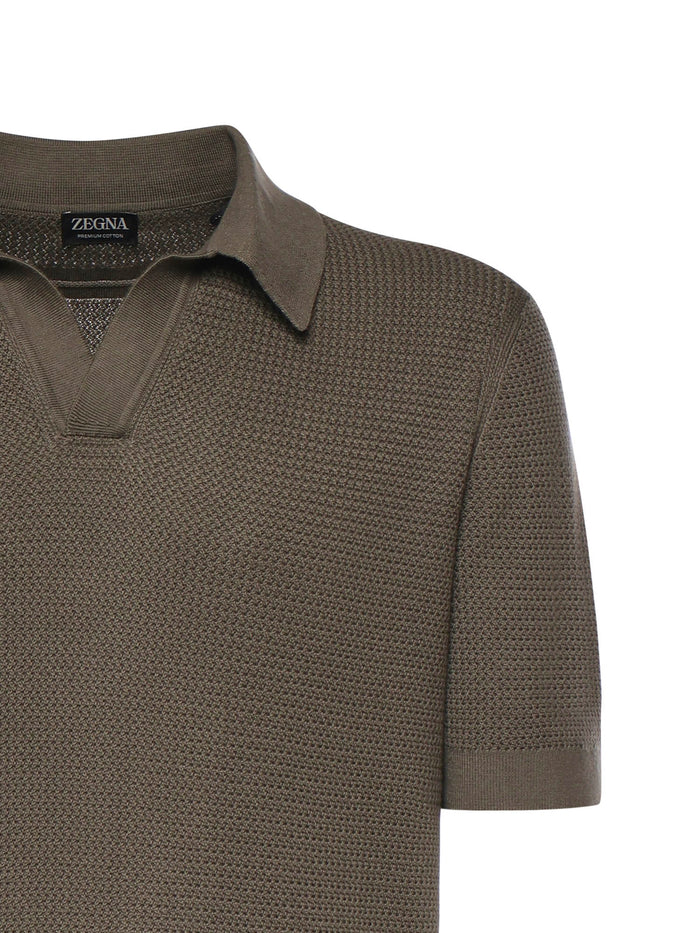 Zegna T-Shirts And Polos Dark Taupe Cotton