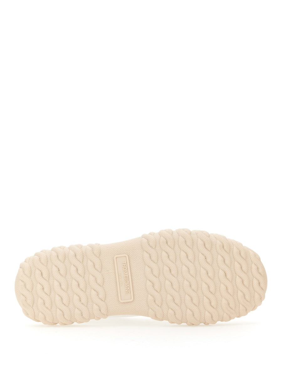 Cotton Canvas Sneaker White Leather Trainers