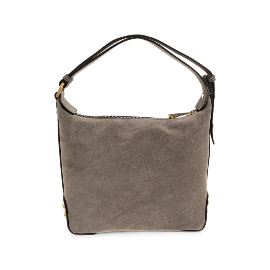 Calf Suede Shoulder Bag Brown