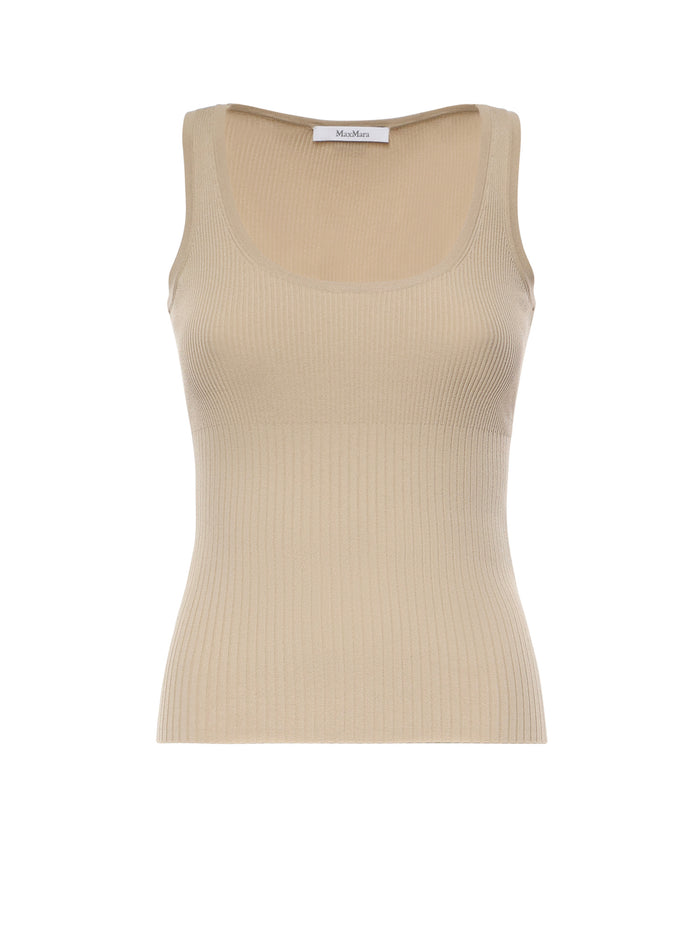 Max Mara Top Sand In Maglia Viscosa