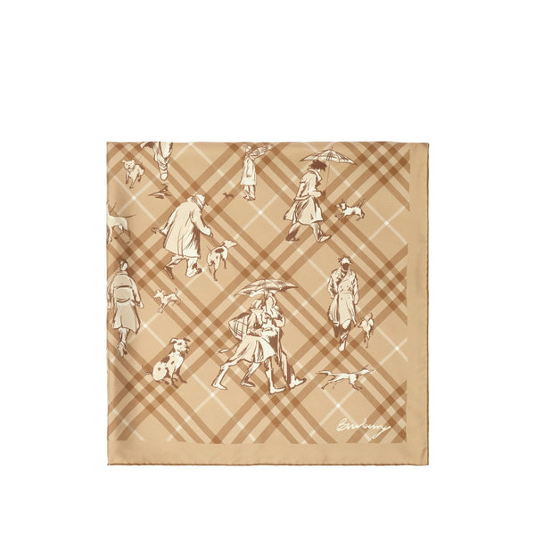 Square Silk Scarf Neutrals-Brown Neutrals/brown Mulberry Scarfs