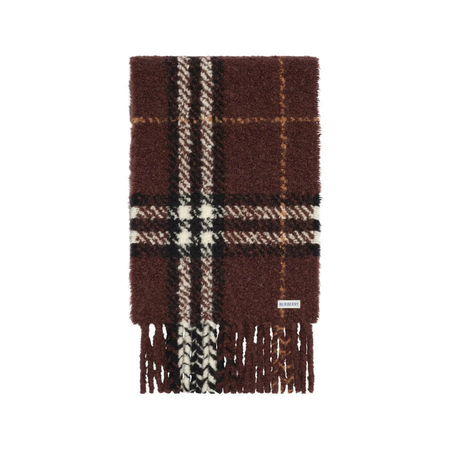 Scarf Check Alpaca Wool Brown Scarfs