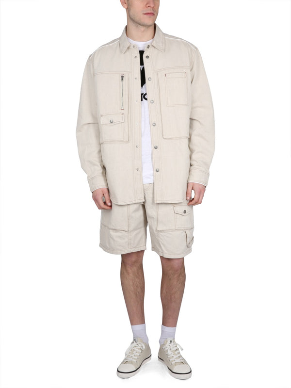 Peio Denim Bermuda Shorts Powder