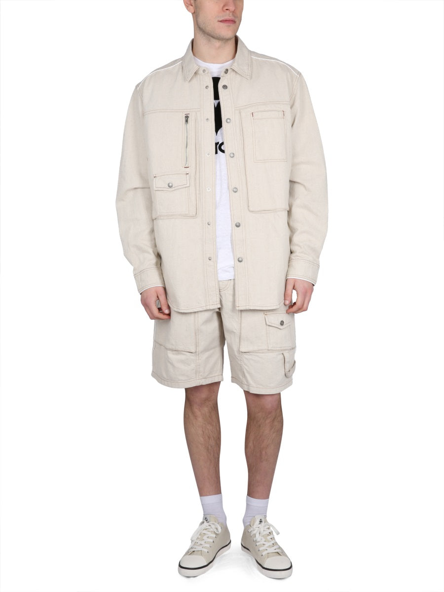 Peio Denim Bermuda Shorts Powder
