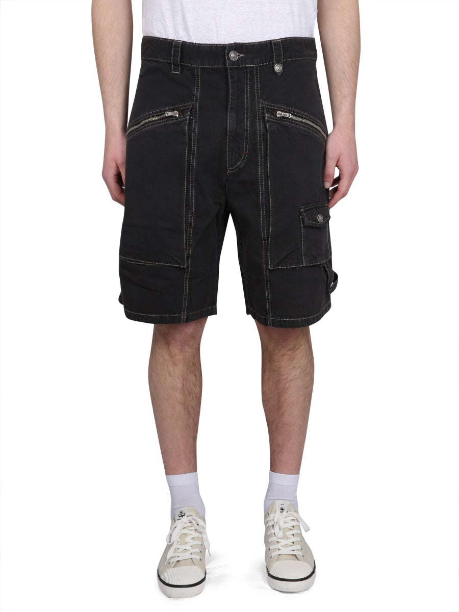 Denim Bermuda Shorts Black