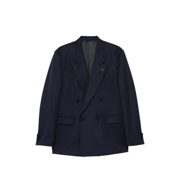 Double-Breasted Suit Jacket Blue Outer: Wool & Dinner