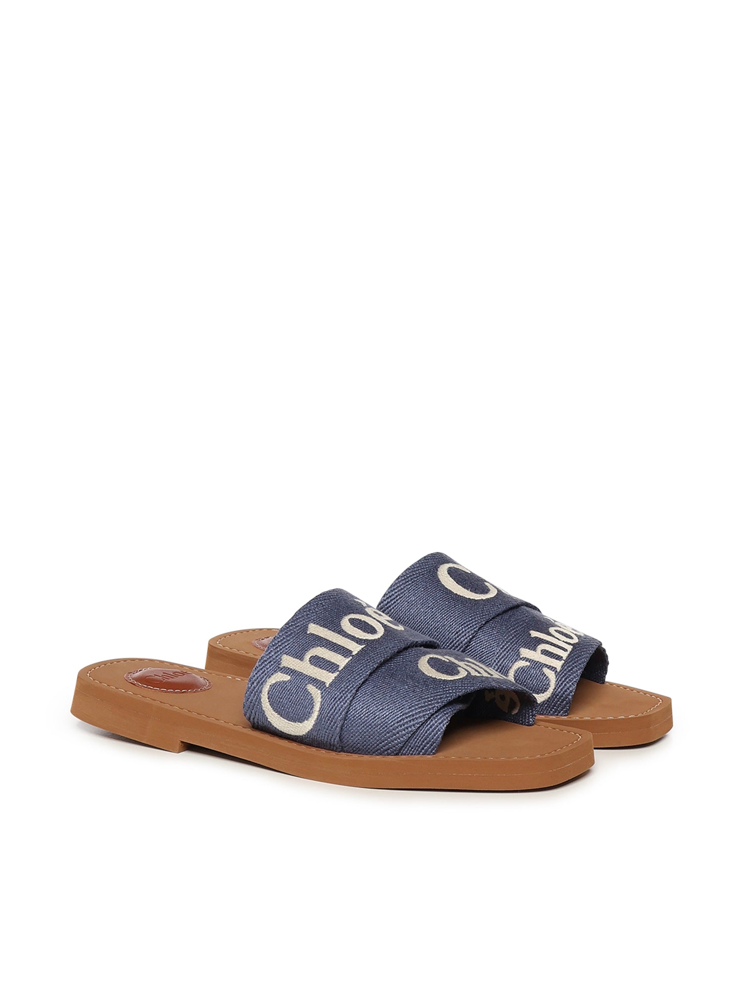 Chloè Sandals Surfing Blue Linen Polyester