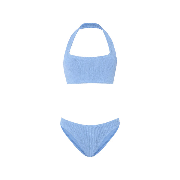 One-Piece Swimsuit Seersucker Blue Polyamide: 97. Bikinis