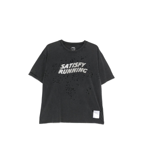 T-Shirt Black Distressed Cotton T-shirts And Polos