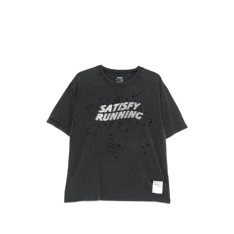 T-Shirt Black Distressed Cotton T-shirts And Polos