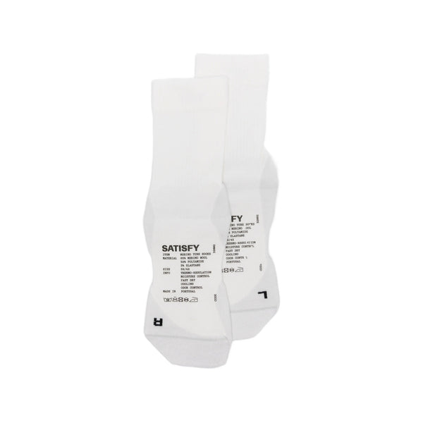 Fine-Knit Merino Socks White