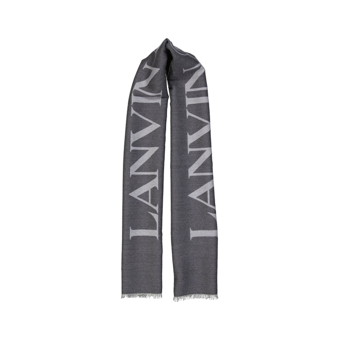 Lanvin Wool And Silk Scarf Gray Virgin