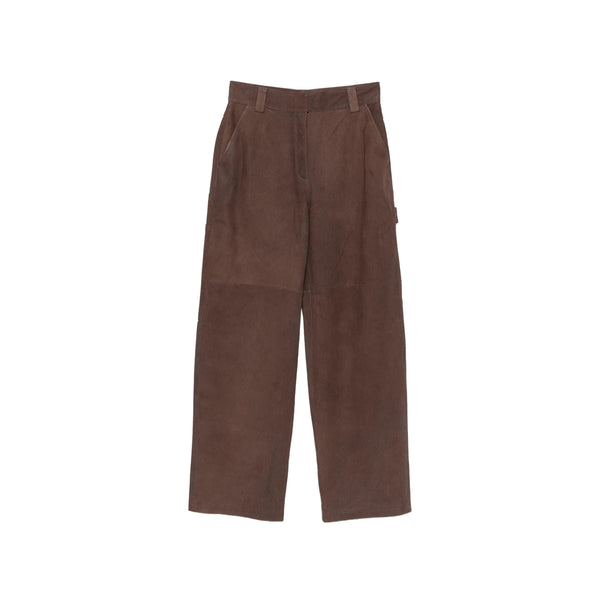 Trousers Miltoni Brown Lambskin Straight