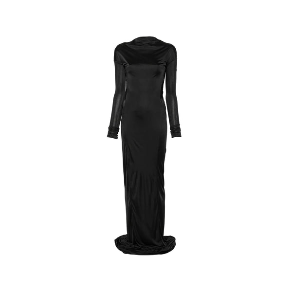 Evening Dress Black Satin Viscose