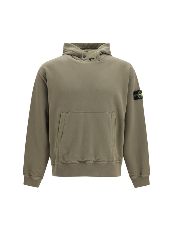Stone Island 100% cotton hoodie in green