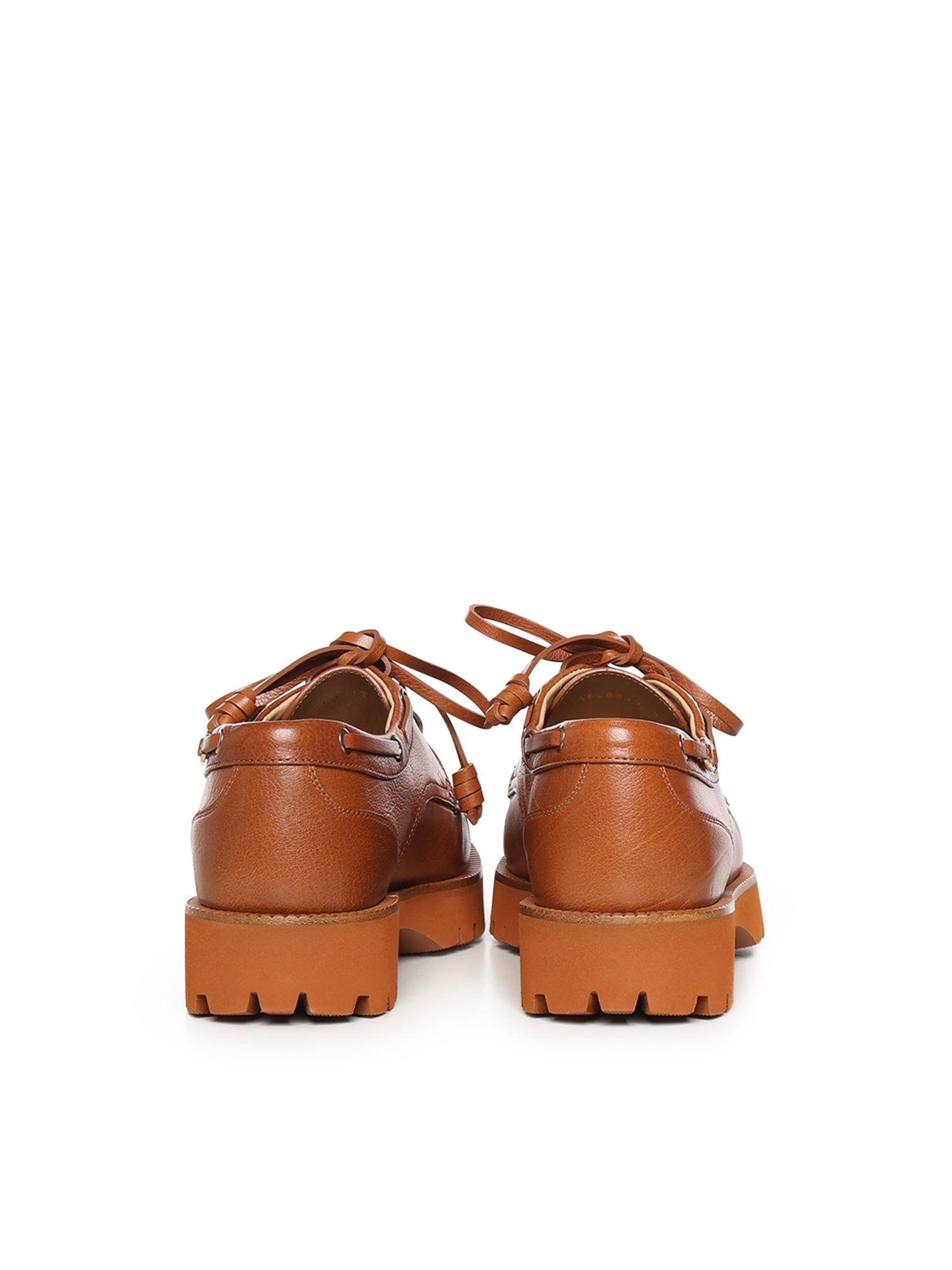 Valentino Garavani Flat Shoes Tobacco Buffalo Leather