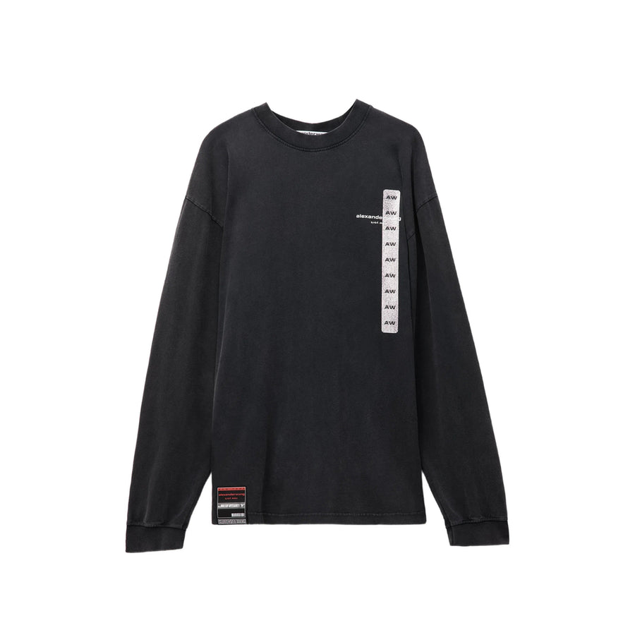 Sweatshirt Crewneck Black Cotton Body: Cotton; Trims: Sweater
