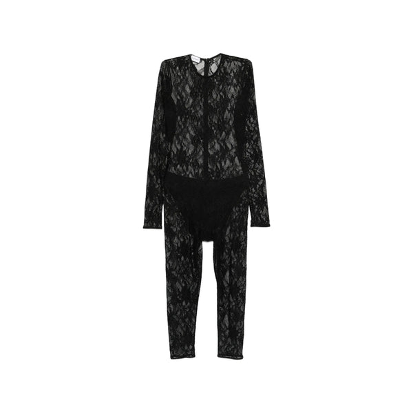 Jumpsuit Black Floral Lace Outer: Polyamide Jumpsuits