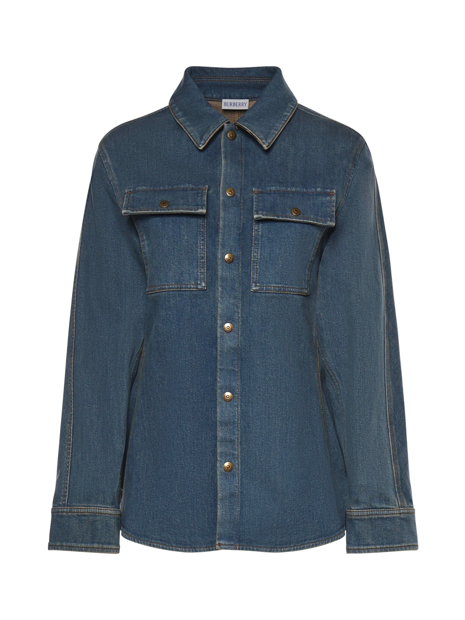 Burberry Shirts Mid Blue Cotton Elastane