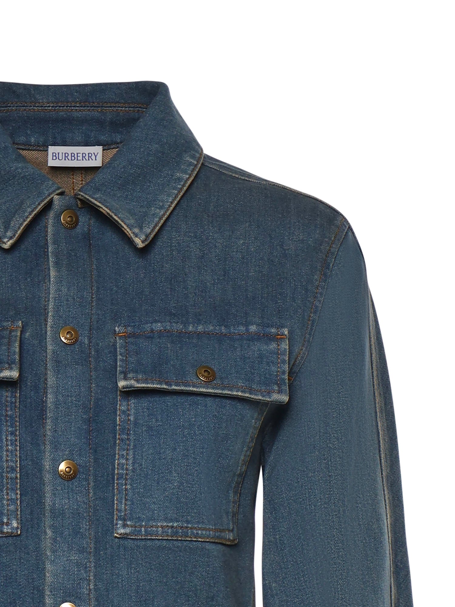 Burberry Shirts Mid Blue Cotton Elastane