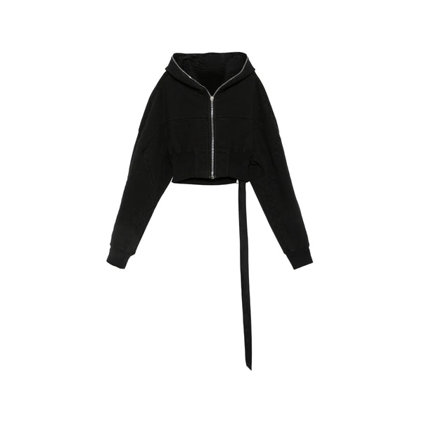 Cropped Hooded Jacket Brown Cotton