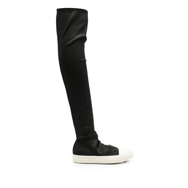 Round Toe Sneakers Black Canvas Outer: Fabric